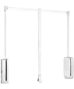 Appendiabiti saliscendi acciaio bianco, 835-1150 mm Novità